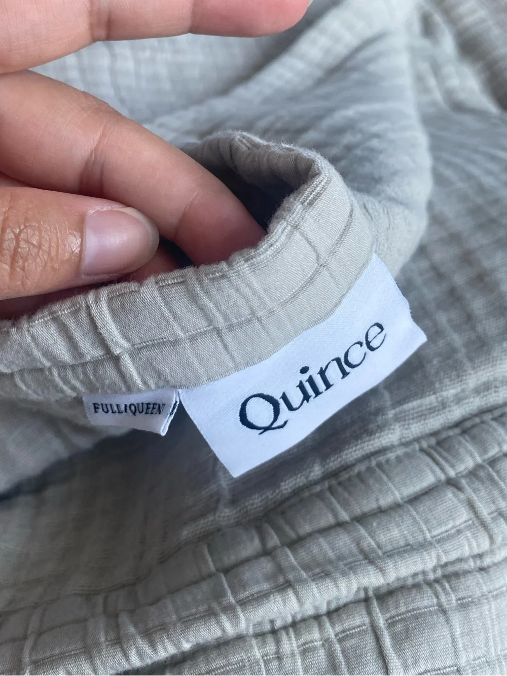 NWOT Organic Ribbed Cotton Coverlet Set in Light Grey